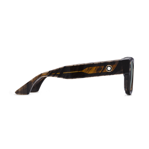 Rectangular Sunglasses with Melange Colored Acetate Frame - 2