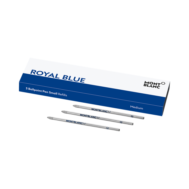 3 Ballpoint Small Refills, Royal Blue - Medium - 1