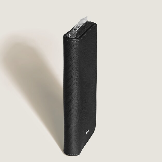 1-Pen Pouch with zip in Sartorial Leather - 5