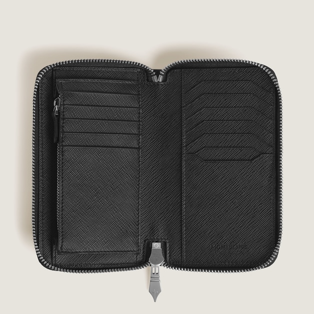 Portefeuille Continental Moyen 12cc Zippé en Cuir Sartorial - 4
