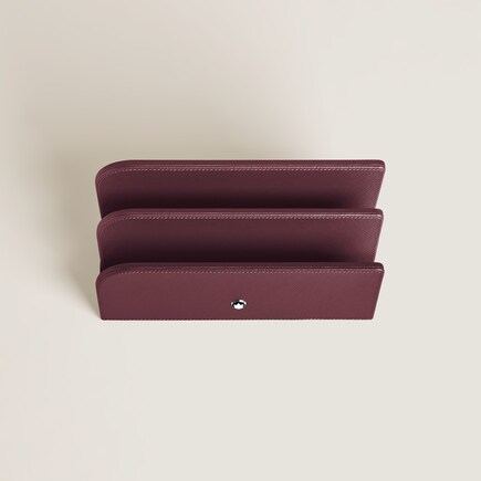 Porte-lettres en cuir cassis
