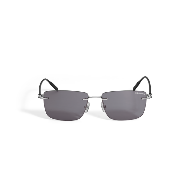 Rectangular Sunglasses with Silver-Coloured Metal Frame - 1