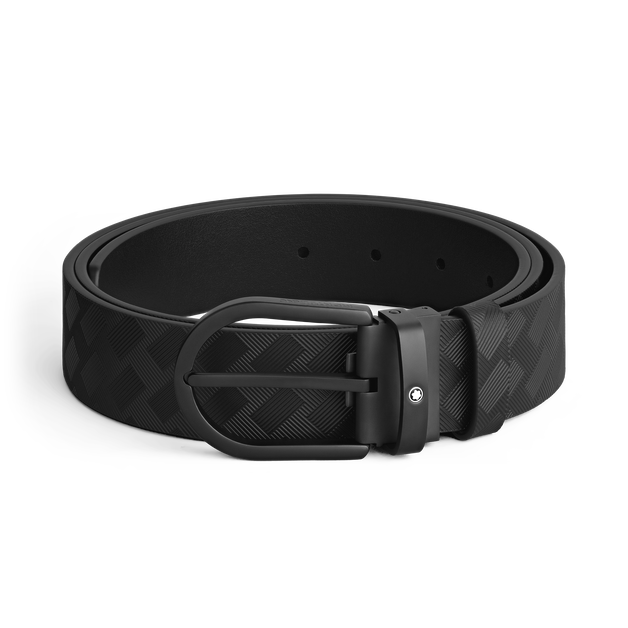 Black leather 35mm belt - 1