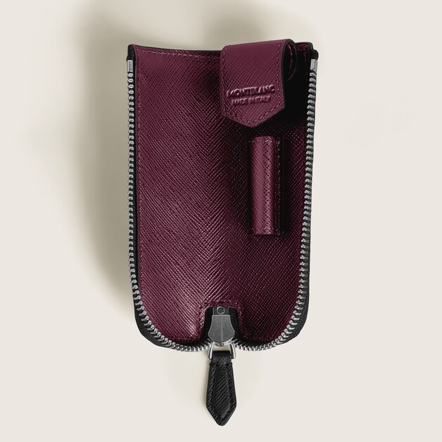 1-Pen Pouch Heritage Rouge Et Noir Baby in Sartorial Leather - 5