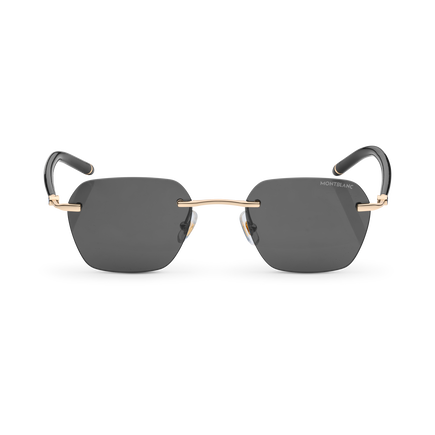 Squared Sunglasses with Gold Coloured Metal Frame
