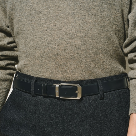 Rectangular 30 mm Reversible Belt in Leather