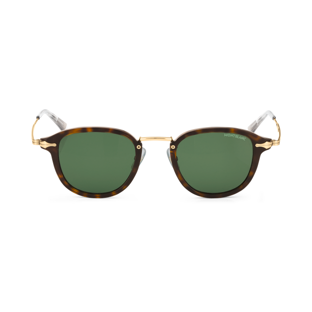 Round Sunglasses with Havana-Colored Injected Frame - 1