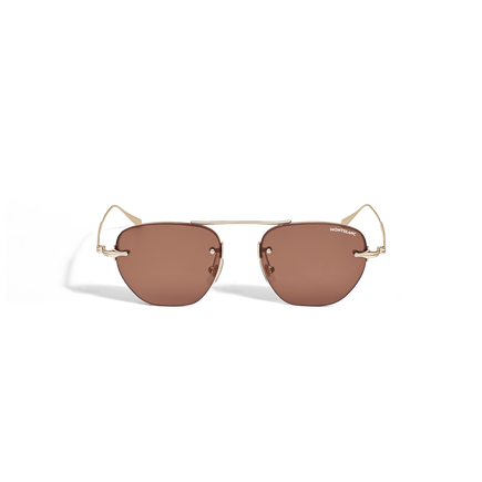 Oval Sunglasses with Gold Coloured Metal Frame