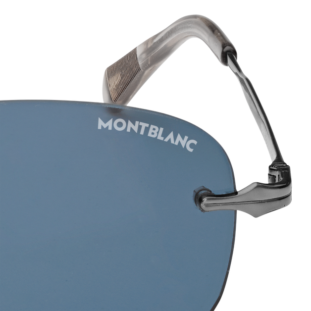 Gafas de sol rectangulares con montura metálica plateada - 3