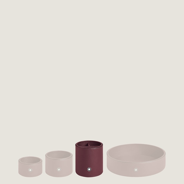 Pen Holder, Saffiano Leather, Cassis - 2
