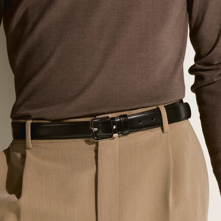 Rectangular 30 mm Reversible Belt in Leather