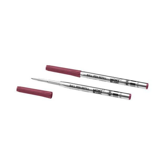 2 Ballpoint Refills, Burgundy Red - Medium - 2
