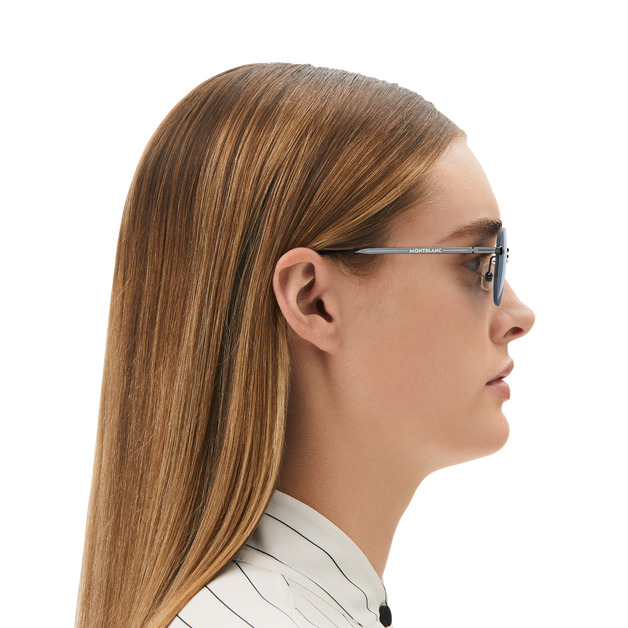 Gafas de sol rectangulares con montura metálica plateada - 5