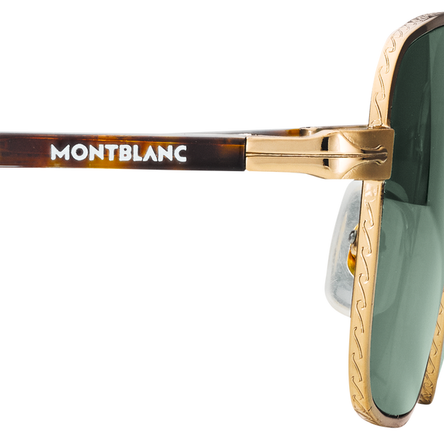 Gafas de sol rectangulares con montura metálica dorada - 4