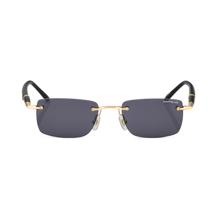 Rectangular Sunglasses with Gold-Coloured Metal Frame