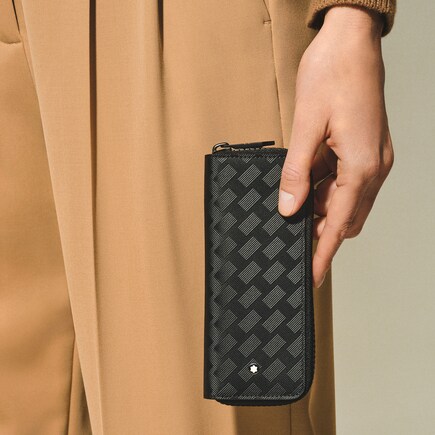 2-Pen Pouch with zip in Extreme Leather