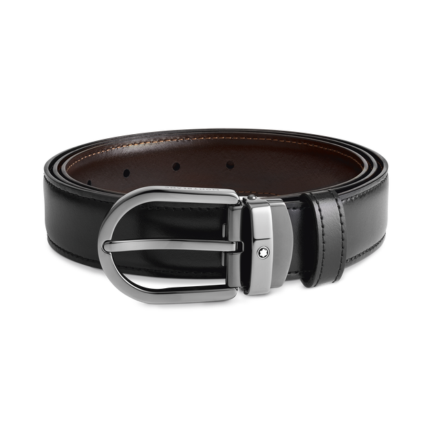 Cinturón Reversible de Piel de 30 mm con Hebilla Horseshoe - 1