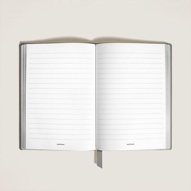 Carnet format moyen, cuir Saffiano, gris moyen - Pages lignées - 2