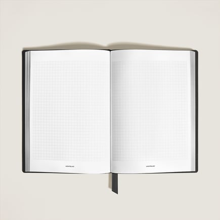 Notebook Medium, Saffiano Leather, Black - Squared Pages