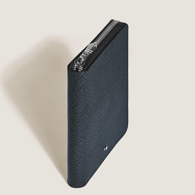 5-Pen Pouch with zip in Sartorial Leather - 4