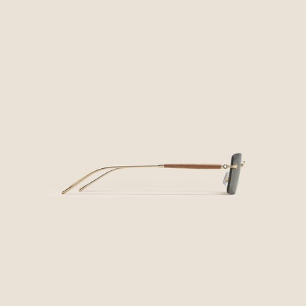 Squared Sunglasses with Gold-Coloured Metal Frame 