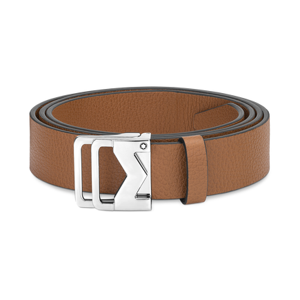 Grainy caramel 35mm leather belt