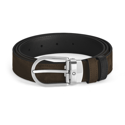 Horseshoe 30 mm Reversible Belt in Suede Leather 