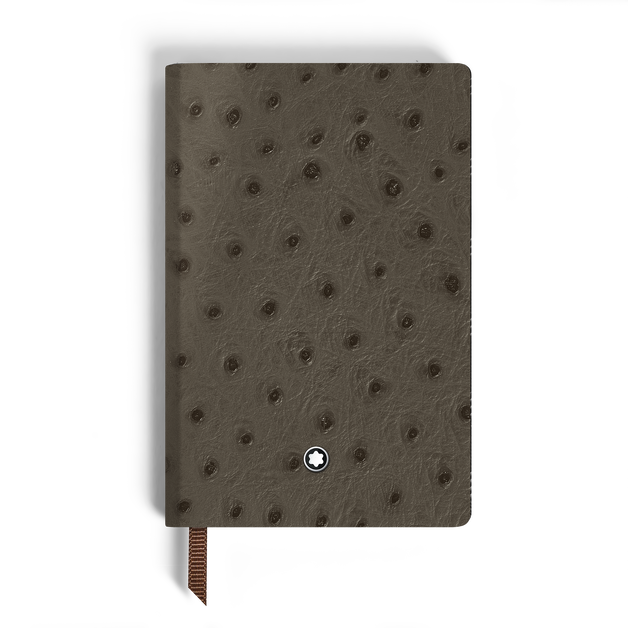 Small Notebook in Ostrich-Embossed Leather, Lined Pages - 1