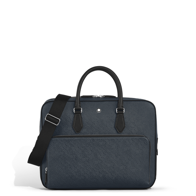 Medium Briefcase with Pocket in Sartorial Leather - 1