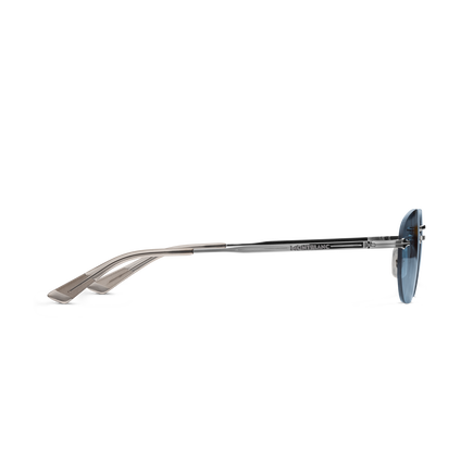 Rectangular Sunglasses with Silver Coloured Metal Frame