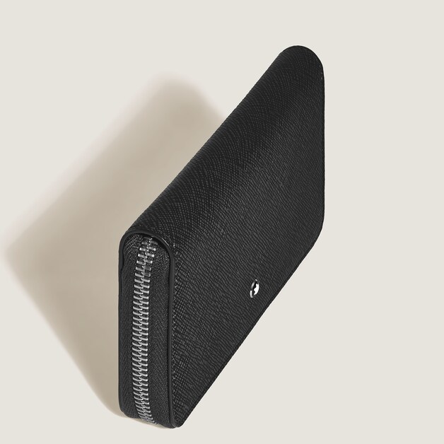 Portefeuille Continental Moyen 12cc Zippé en Cuir Sartorial - 3