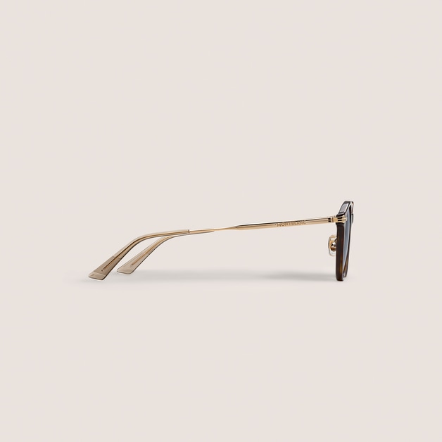 Round Sunglasses with Havana Acetate Frame  - 2