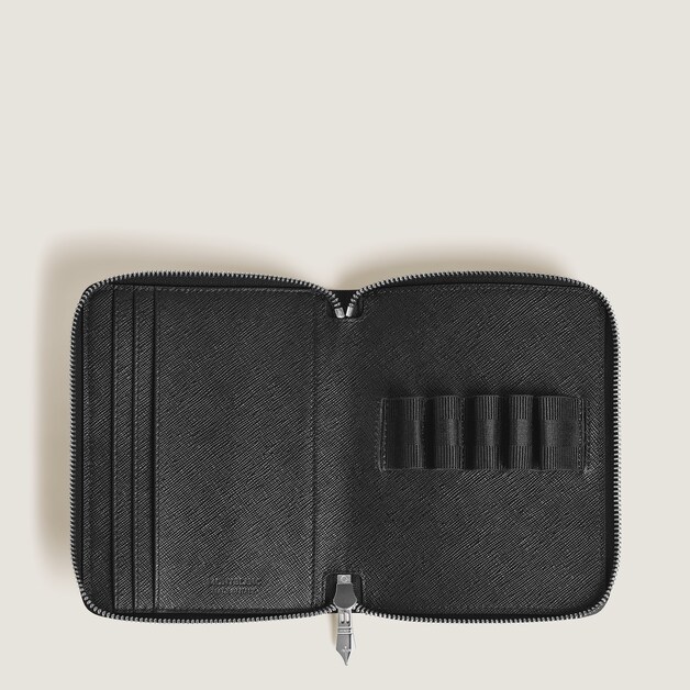 5-Pen Pouch with zip in Sartorial Leather - 5