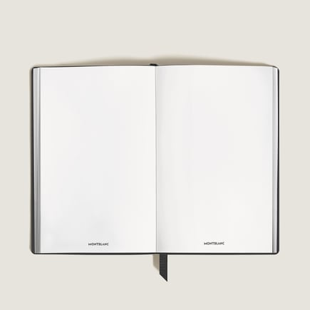 Notebook Small, Saffiano Leather, Black - Blank Pages
