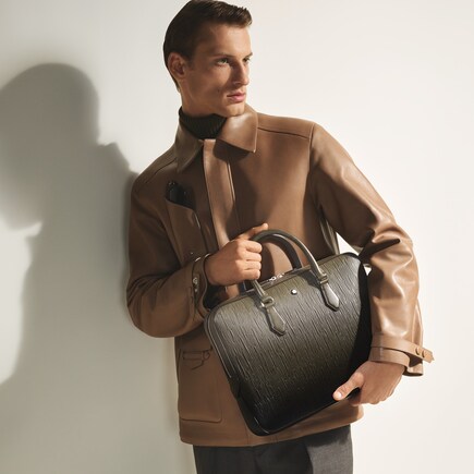 Thin Briefcase in Corteccia Sfumato Leather