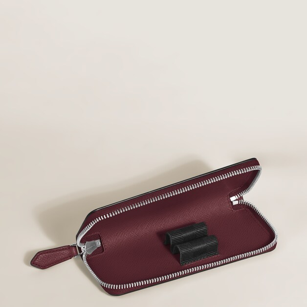 2-Pen Pouch with zip in Sartorial Leather - 4