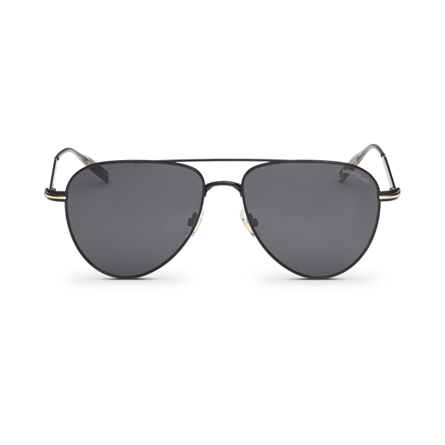 Occhiali da Sole Quadrati con Montatura in Metallo Nero - 1