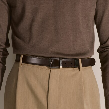 Black/brown 30mm reversible leather belt