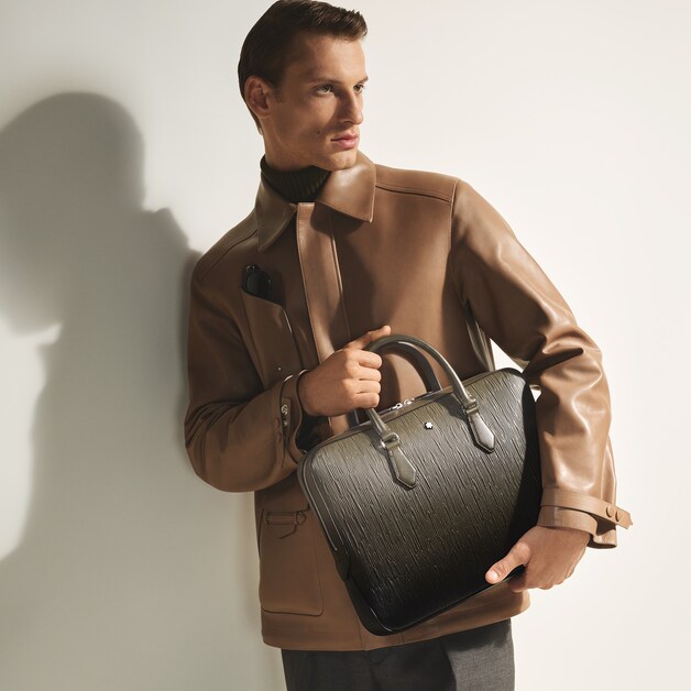 Thin Briefcase in Corteccia Sfumato Leather - 2