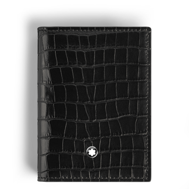 Card Holder 4cc in Croco-Embossed Leather - 1