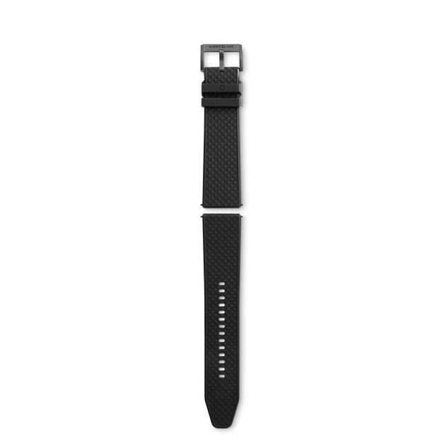 Black rubber strap with black pin buckle - 1