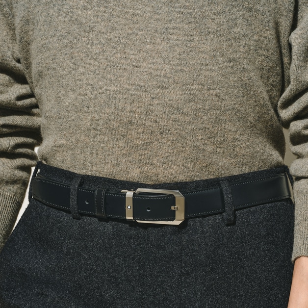Rectangular 30 mm Reversible Belt in Leather - 2
