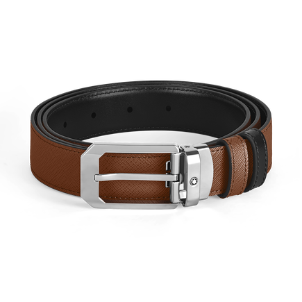 Rectangular 30 mm Reversible Belt in Sartorial Leather