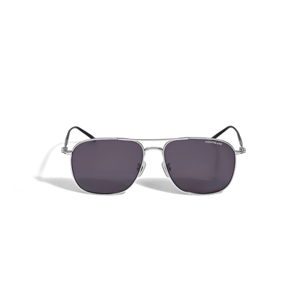 Gafas de Sol Cuadradas con Montura de Titanio Plateado