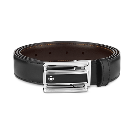 Cinturón reversible de piel negra y marrón de 30 mm