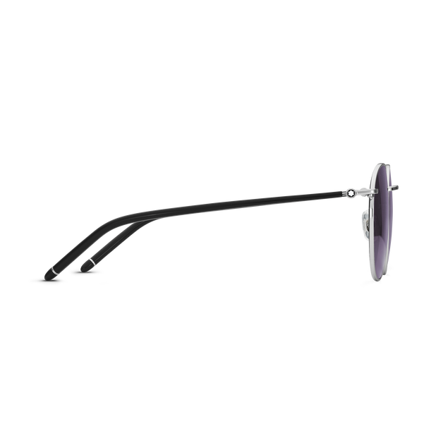 Round Sunglasses with Silver-Colored Metal Frame - 2