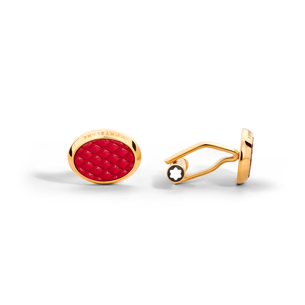 Meisterstück Oval Cufflinks with Geometric Lacquer Inlay - 1