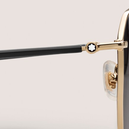 Squared Sunglasses with Gold Coloured Metal Frame 