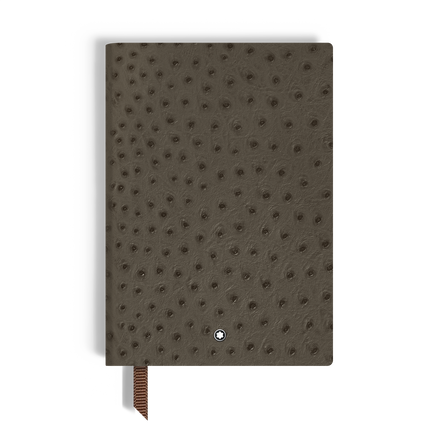 Cuaderno Mediano de Piel con Grabado Avestruz, P&aacute;ginas con L&iacute;neas