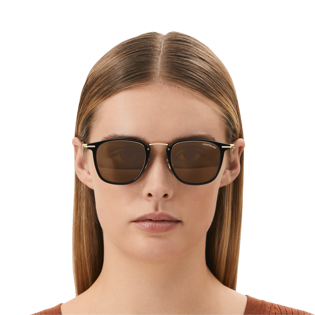 Gafas de sol redondas con montura inyectada negra - 4